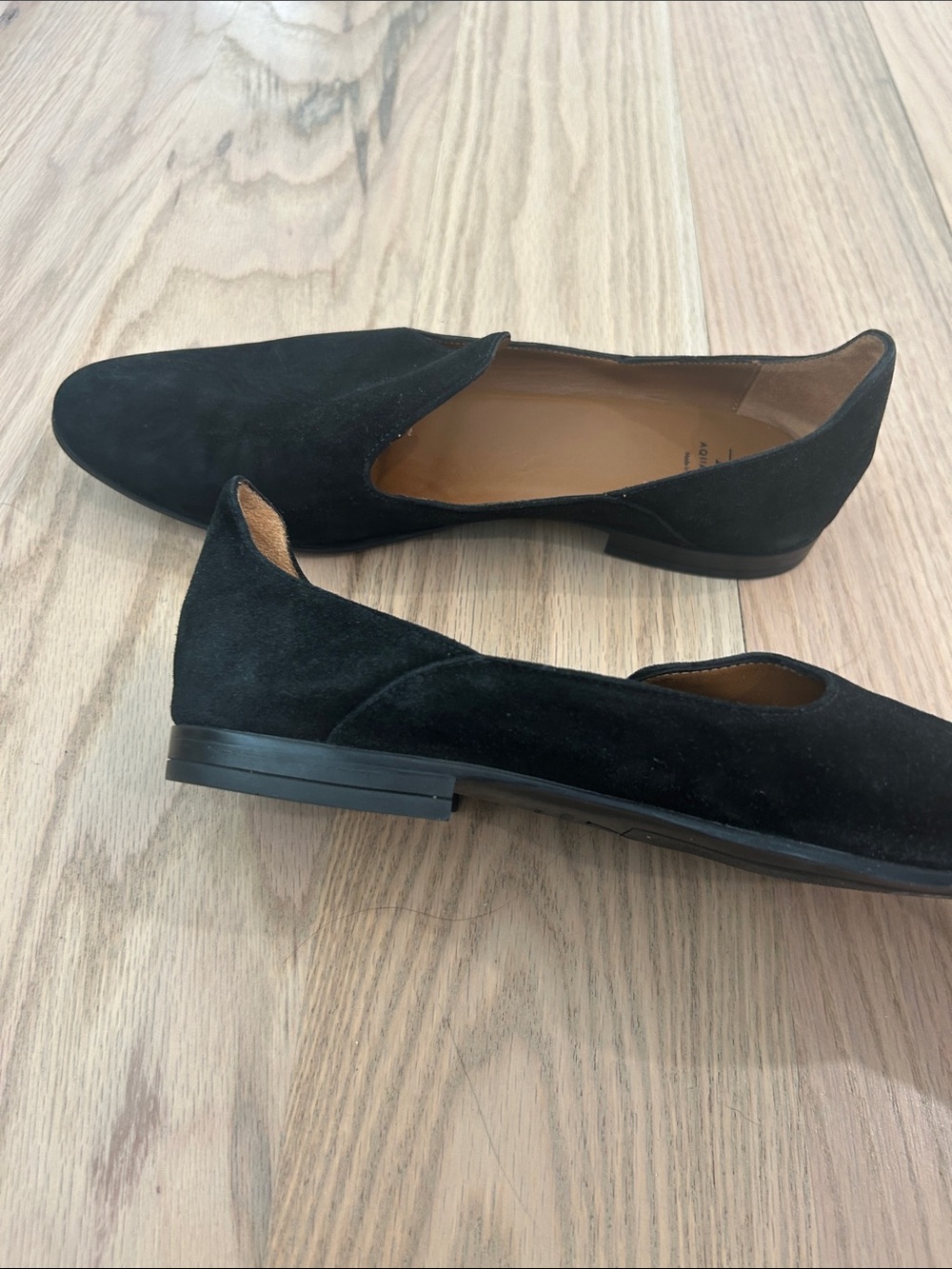Aquatalia Black Suede Slip-On Loafers - Picture 5 of 13